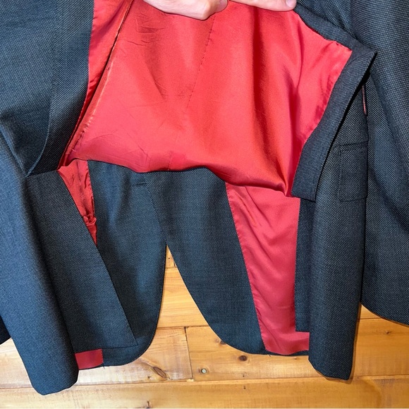 $899 SuitSupply FULL SUIT Sienna dark charcoal birds-eye Super 130s VBC wool 44R - Picture 12 of 16